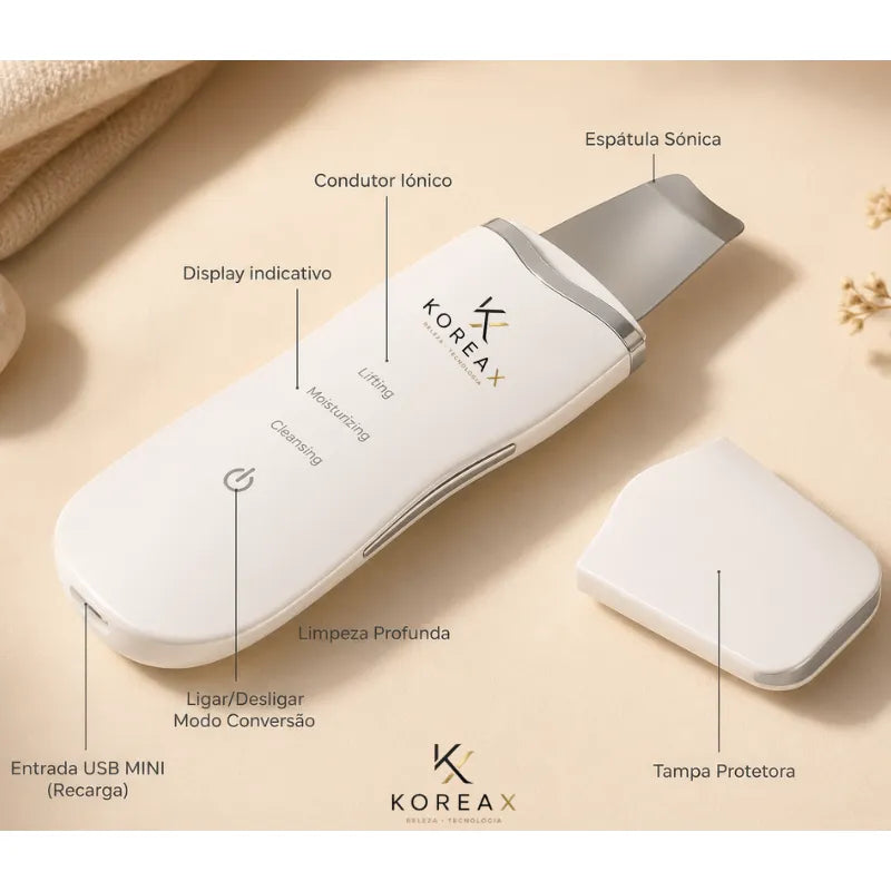 Peeling Ultrassônico Sem dor- Removedor de Cravos e Espinhas- Rejuvenescedor Facial | KoreaX