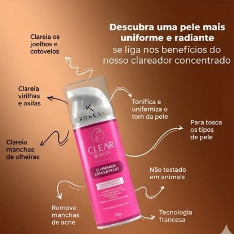Clareador e Uniformizador- Partes Intimas, Face e Corpo| KoreaX