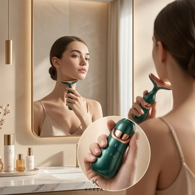 Massageador Facial 3 em 1  Anti- Rugas e Lifting para Rosto, Olhos e Pescoço | KoreaX