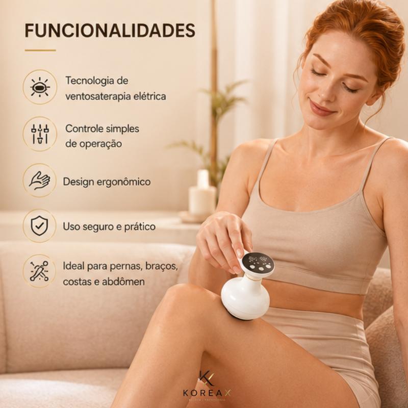 Ventosa Elétrica -Drenagem Linfática, Celulite, Gordura Localizada| KoreaX