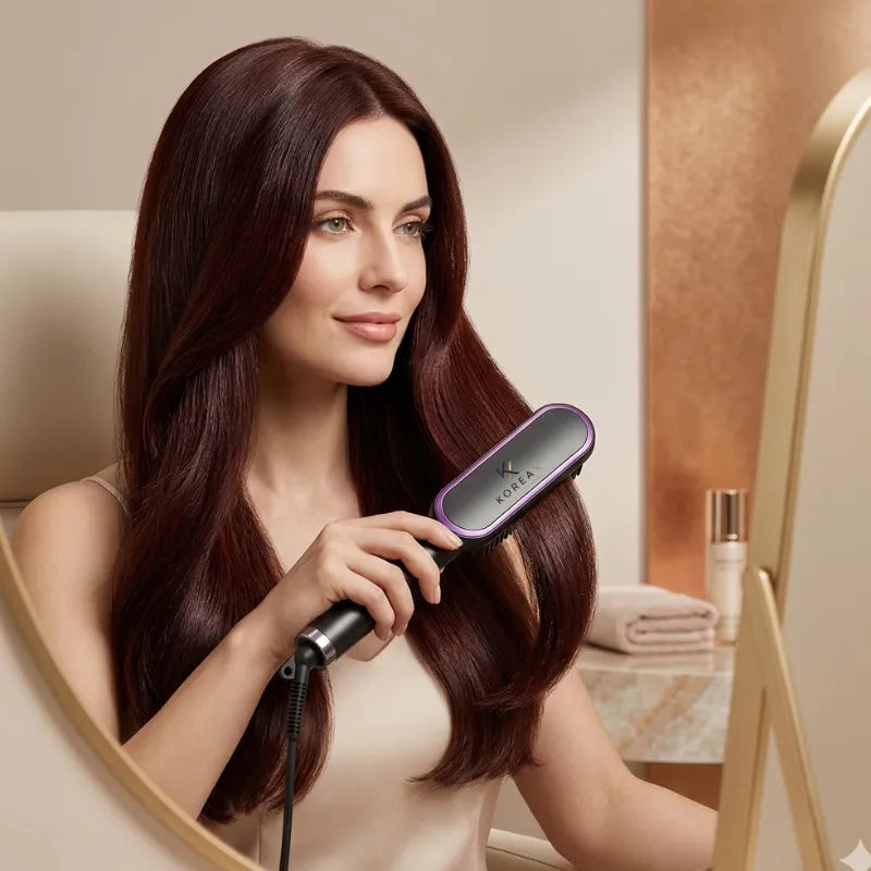 Escova Elétrica 2 em 1 | Alisa sem ressecar e Elimina o Frizz em 30s | KoreaX