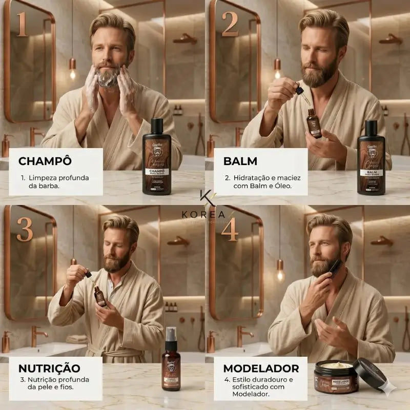 Kit Barba Profissional 5 em 1 Completo| KoreaX