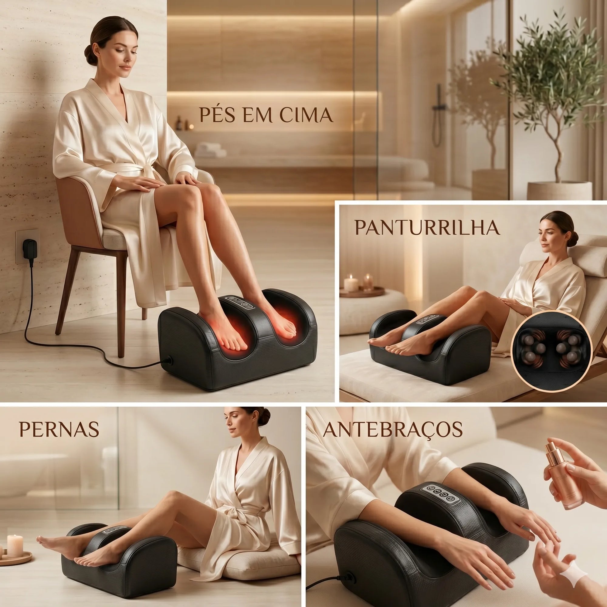 Massageador Elétrico 5 em 1 |Pes, Panturrilha, Coxa, Mãos e Braços